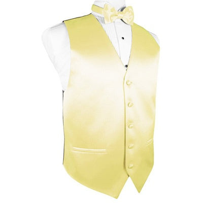 Canary Yellow Satin Tuxedo Vest