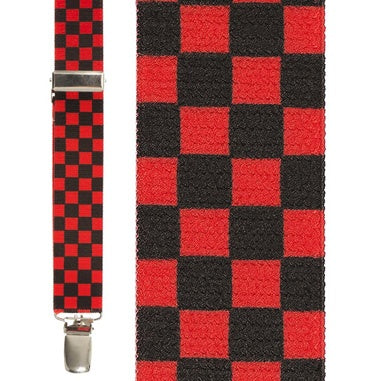 Black and Red Checkered Suspenders