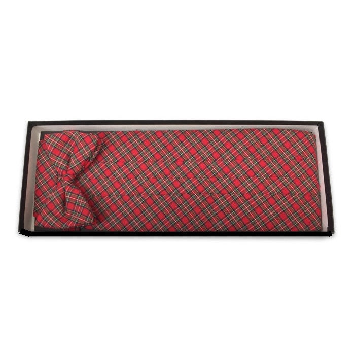 Classic Plaid Cummerbund and Bow Tie Set