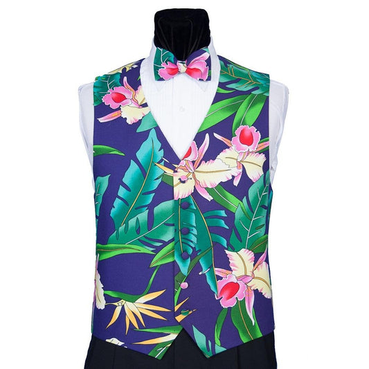 Island Floral Tuxedo Vest