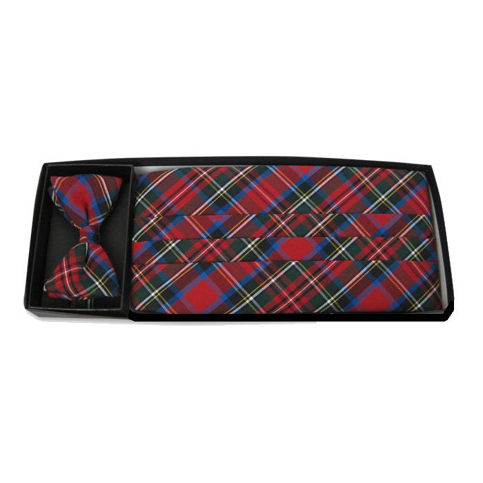 Merry Plaid Cummerbund and Bow Tie Set