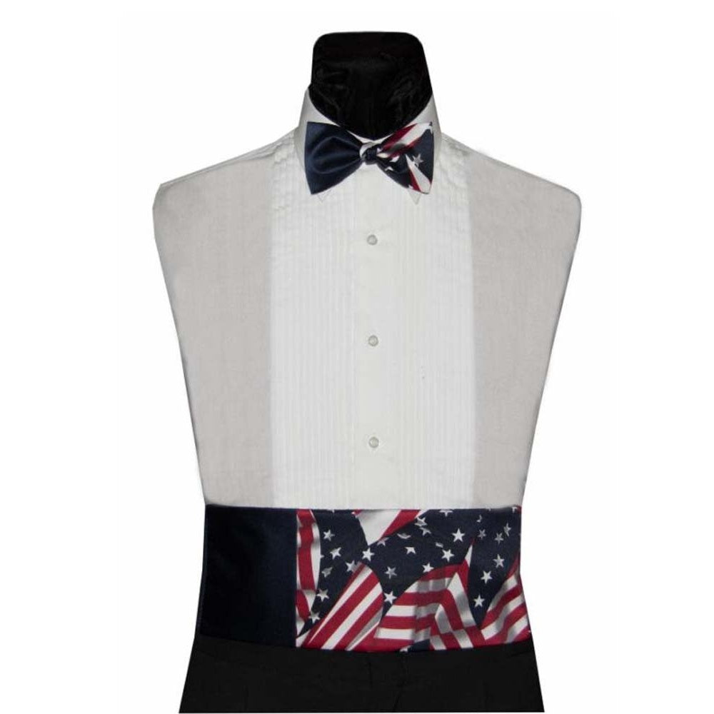 USA Navy American Flag Bow Tie and Cummerbund