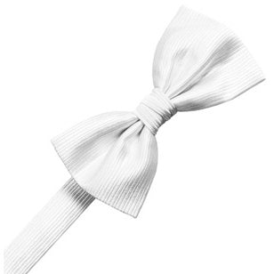 White Silk Faille Pre-Tied Bow Tie