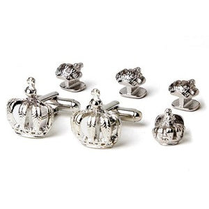 Kings Crown Mardi Gras Cufflinks and Studs Silver