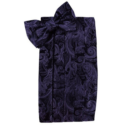 Amethyst Tapestry Paisley  Satin Cummerbund and Bow Tie Set