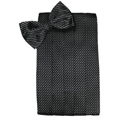 Asphalt Venetian Cummerbund and Bow Tie Set