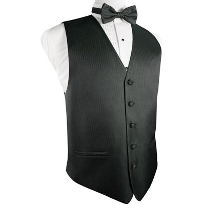 Asphalt Herringbone Tuxedo Vest