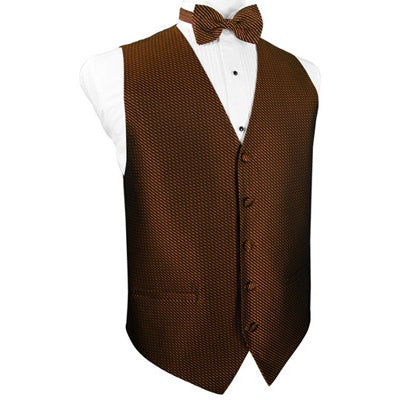 Autumn Brown Venetian Tuxedo Vest