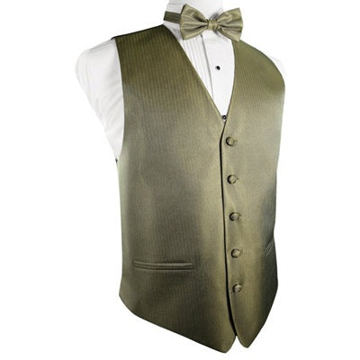 Bamboo Gold Herringbone Tuxedo Vest