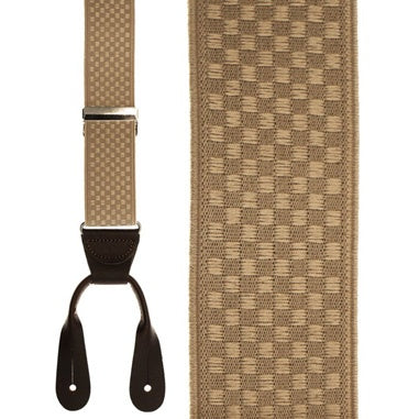 Beige Checkerboard Suspenders