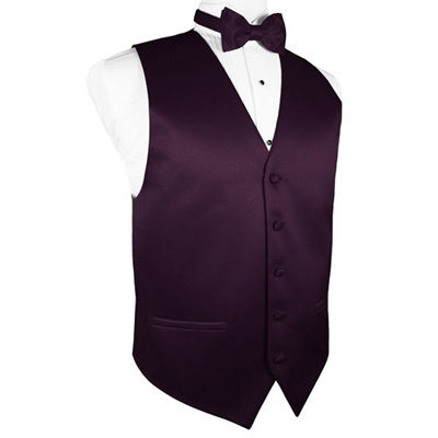 Berry Purple Satin Tuxedo Vest