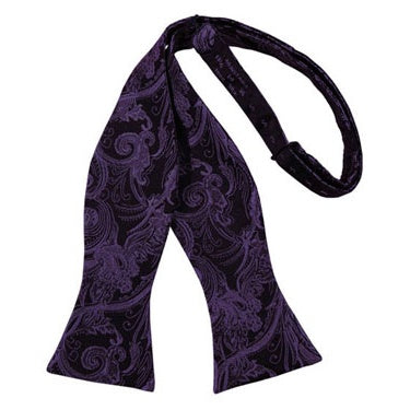 Berry Tapestry Paisley Self Bow Tie