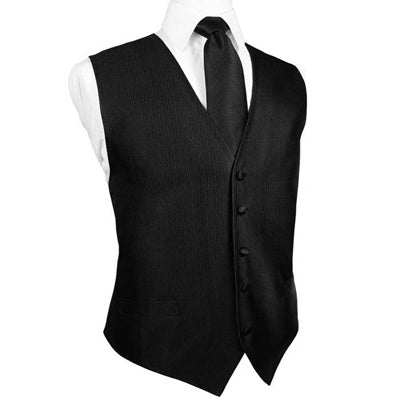 Black Silk Faille Tuxedo Vest