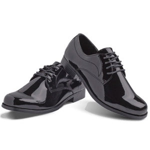 Black Genoa Lace Up Tuxedo Shoes