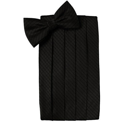 Black Palermo Cummerbund and Bow Tie Set