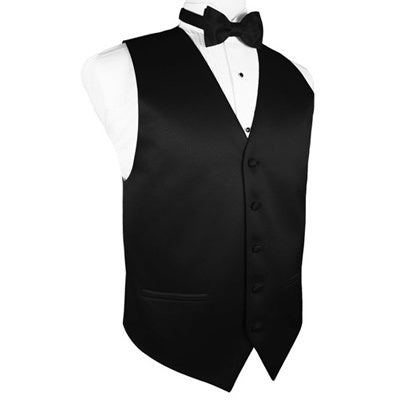 Black Satin Tuxedo Vest