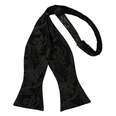 Black Tapestry Paisley Self Bow Tie