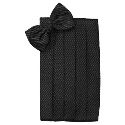 Black Venetian Cummerbund and Bow Tie Set