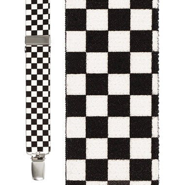 Black and White Checkered Suspenders