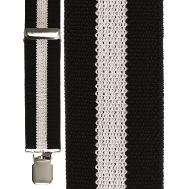 Black and White Terry Stripe Suspenders