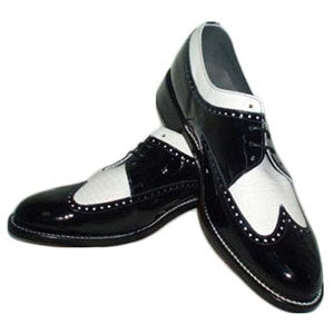 Black And White Wing Tip Tuxedo Shoes