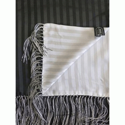 Black/White Silk Tuxedo Scarf