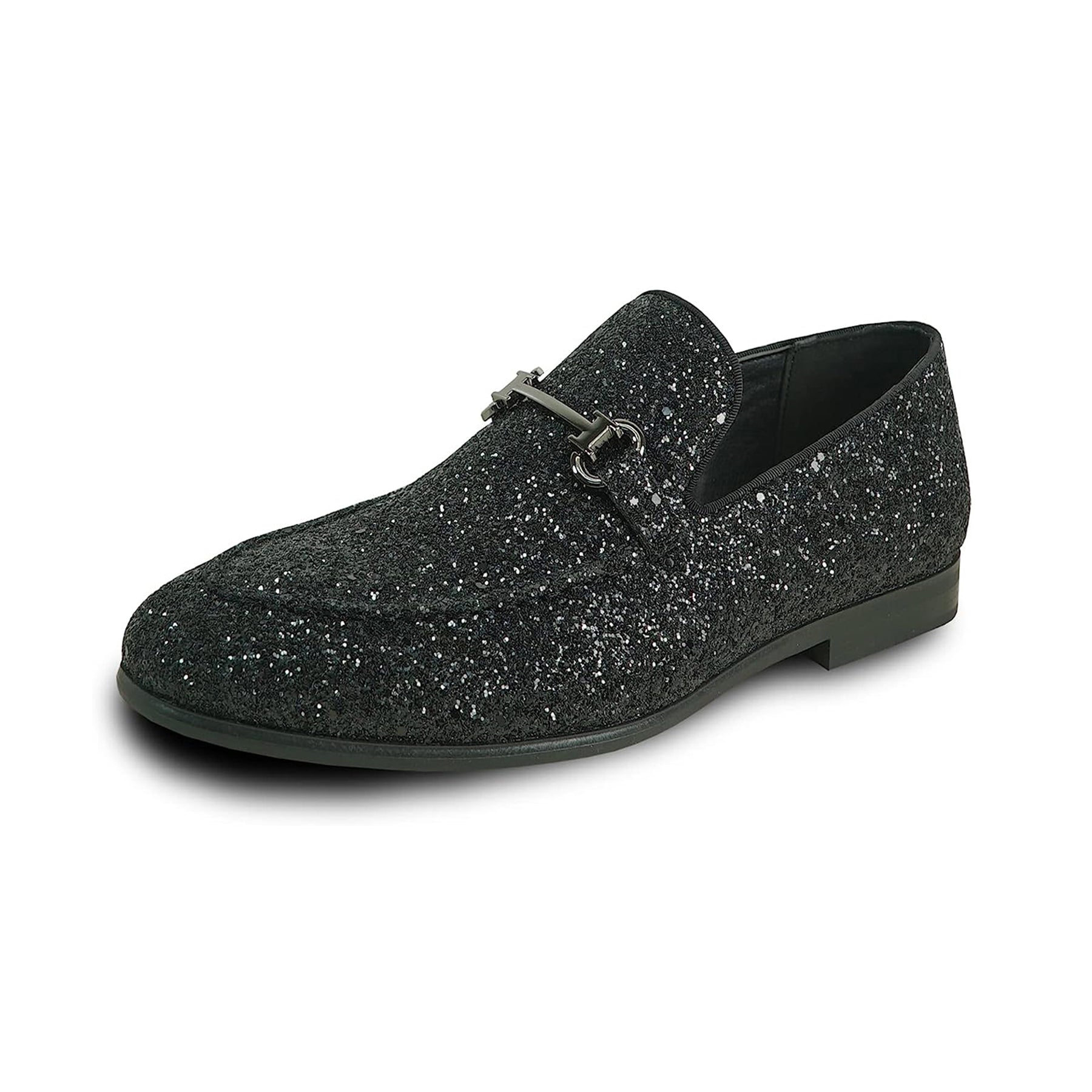 Black All Over Glitter Effect Modern Dress Loafer