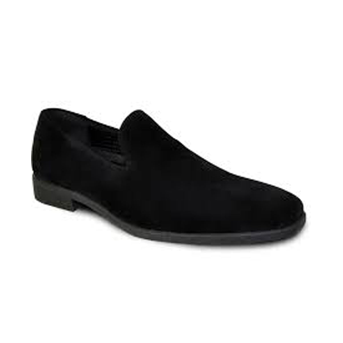 Black Suede Slip On Tuxedo Shoes