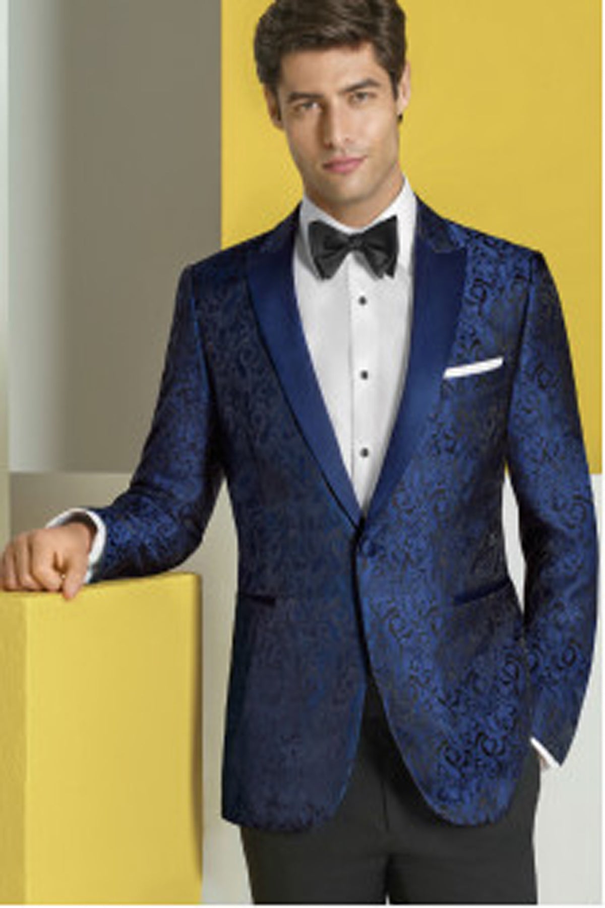 Ultra Slim Fit Blue Paisley Chase Tuxedo Jacket