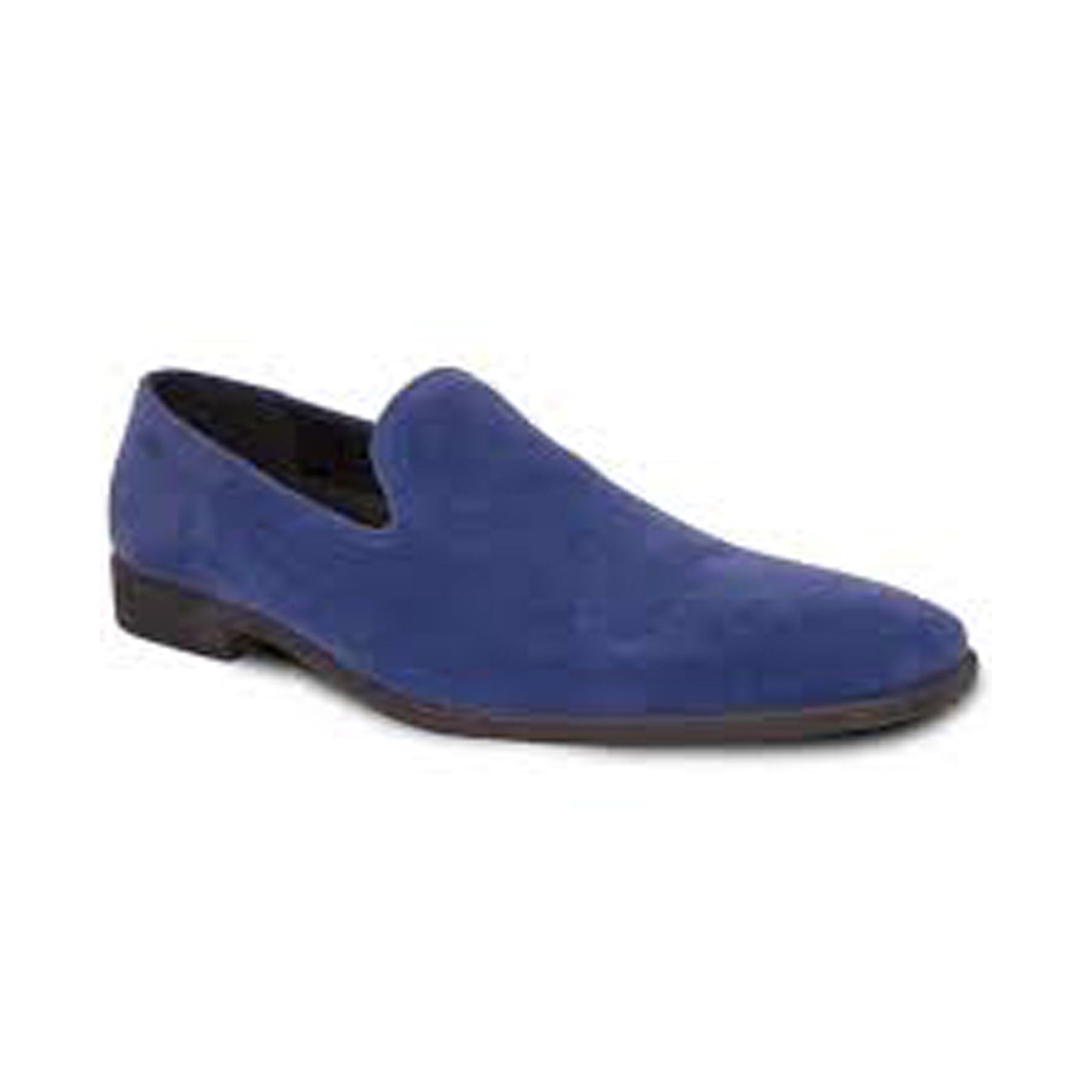 Blue Suede Slip On Tuxedo Shoes