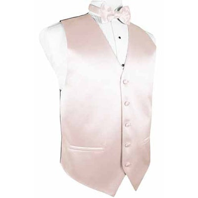 Blush Pink Satin Tuxedo Vest