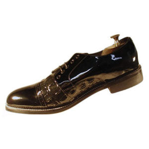 Brentano Black Horn Back Lace Up Cap Toe Dress Shoes