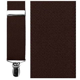 Brown Elastic Clip Suspenders