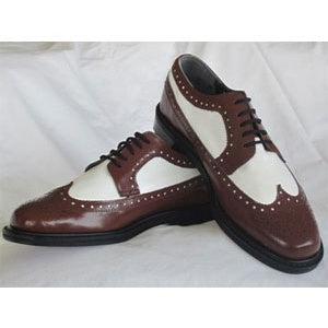 Brown And White Wing Tip With Thick Soles