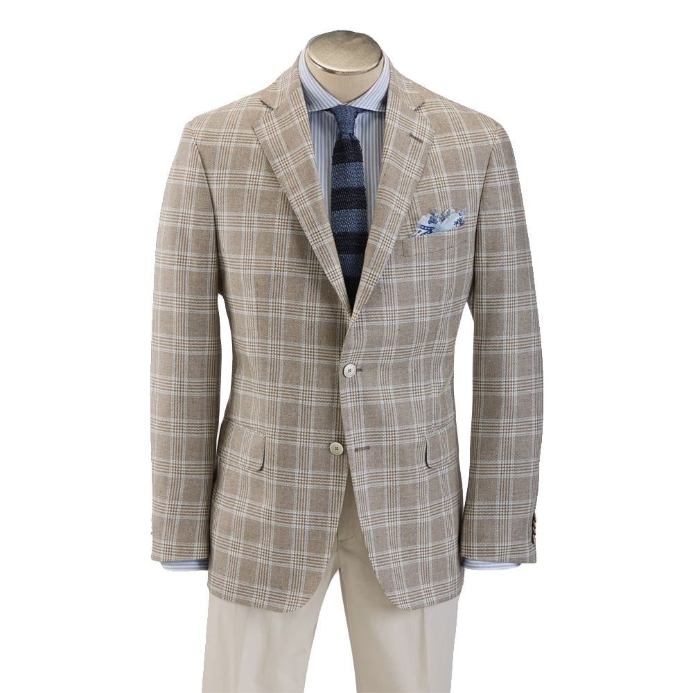 Hardwick Modern Fit Brown Glen Plaid Sports Coat