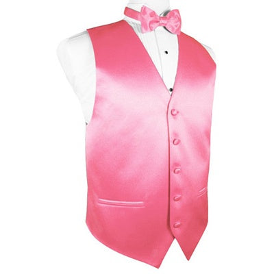 Bubblegum Pink Satin Tuxedo Vest