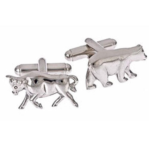 Bull And Bear Cufflinks Silver