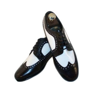 Burgundy and White Wing Tip Dress Shoes