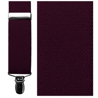 Burgundy Elastic Clip Suspenders