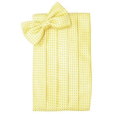 Buttercup Yellow Venetian Cummerbund and Bow Tie Set