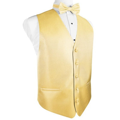 Buttercup Yellow Herringbone Tuxedo Vest