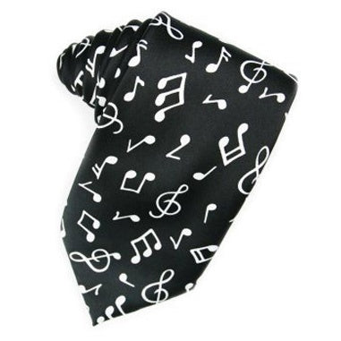 Musical Notes Print Novelty Necktie