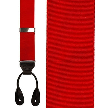 Red Grosgraine Ribbon Suspenders