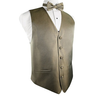 Champagne Gold Herringbone Tuxedo Vest
