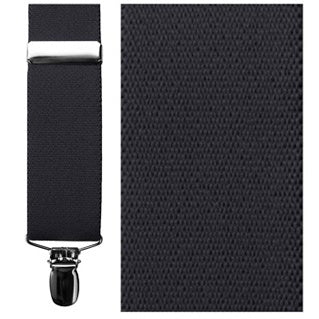 Charcoal Elastic Clip Suspenders