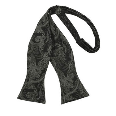Charcoal Tapestry Paisley Self Bow Tie