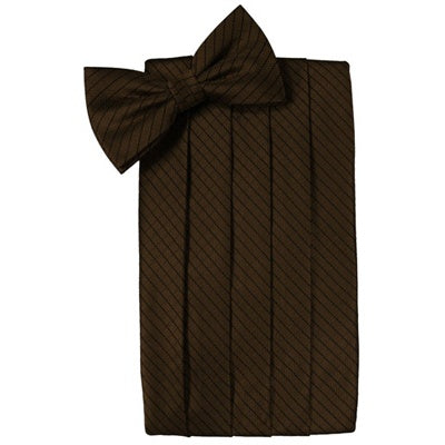 Chocolate Brown Palermo Cummerbund and Bow Tie Set