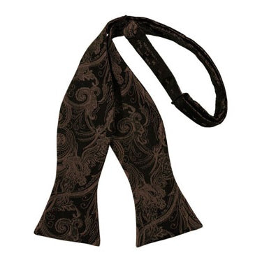 Chocolate Tapestry Paisley Self Bow Tie