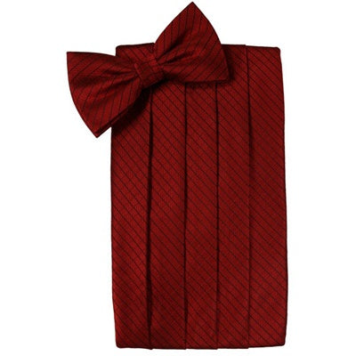 Claret Red Palermo Cummerbund and Bow Tie Set