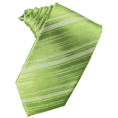 Clover Green Striped Satin Necktie